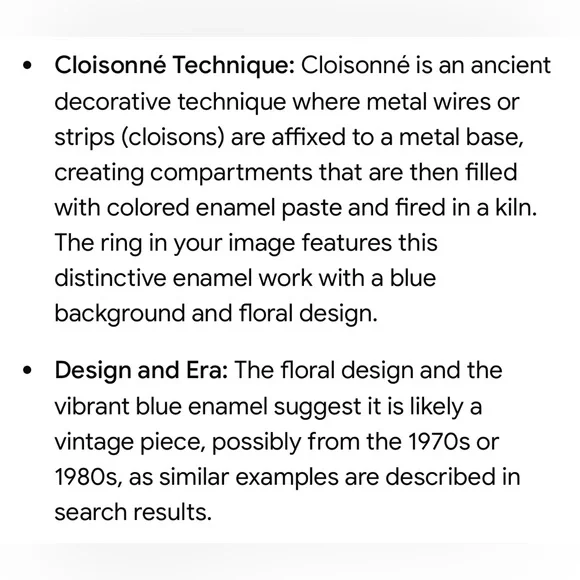 CLOISONNÉ RING - Picture 2 of 11